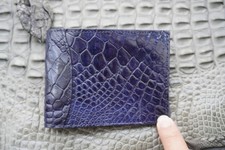 Dark Blue Real Genuine Crocodile Leather SKIN Men's Money Clip WALLET  Y49