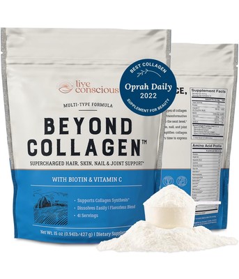 Live Conscious Beyond Collagen Multi Collagen Powder for Women - (41 Servings)