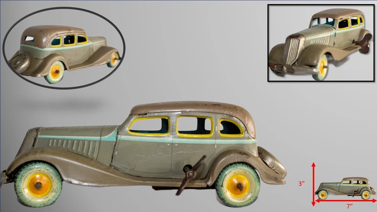 萬代屋【DKW 1000 リムジン 薄いグレー】ブリキtin toy car箱無 25+ Japanese Tin Toys Vintage & Antique Toy Vehicles for sale
