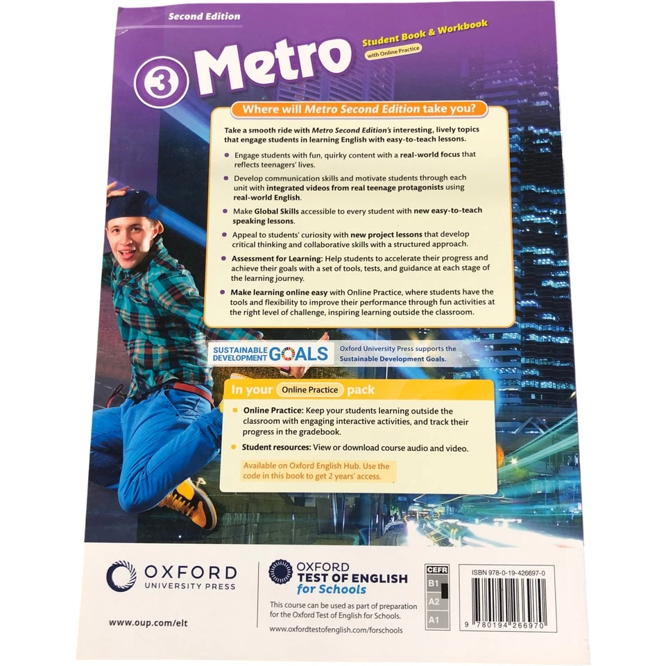 OXFORD Metro 3 Student Book and Workbook Second Edition with Online Practice - Image 2 of 3