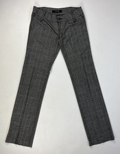 Gucci Vintage Plaid Pants Gray Cotton Stretch Made in Italy Size 27
