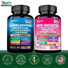 Zoyava Cortisol and Myo-Inositol All-in-One Supplement L-Theanine Soothe Smooth