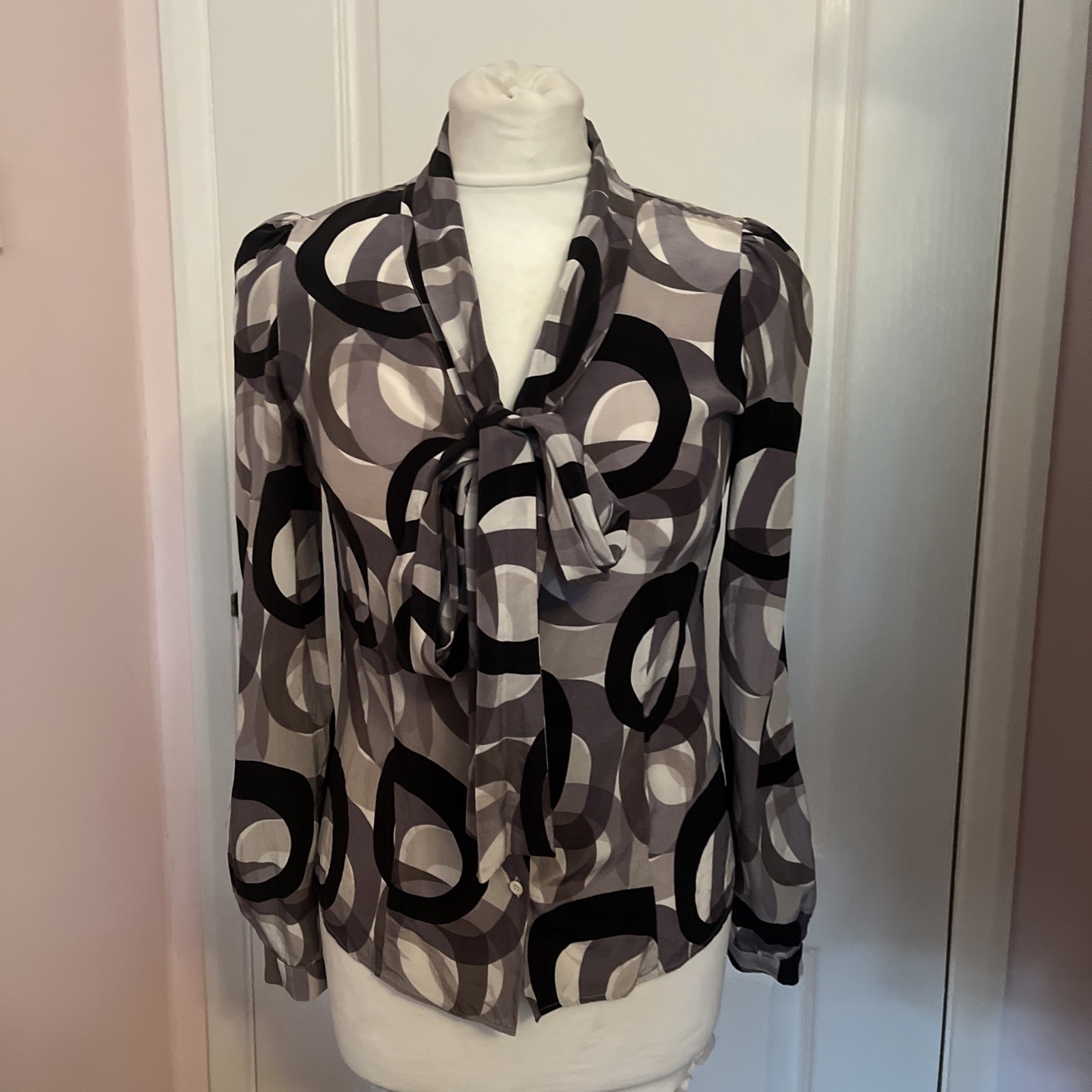Vintage Dior Silk Blouse Size 10. Beautiful Condition