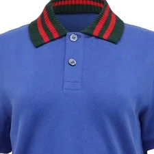 Gucci Future Modern Polo Shirt In Cotton Men Blue S - Image 2 of 4