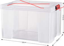 Set di 4 Scatole Trasparenti Grandi e Resistenti con Coperchio