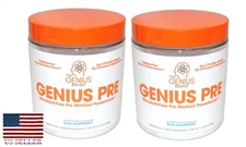 Clearance 2 pack Genius Nootropic Pre Workout Energy Powder Nitric Oxide Booster