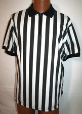 Vintage MAJESTIC B W Stripe 1/4 Zip Referee Umpire JERSEY SHIRT L USA Made