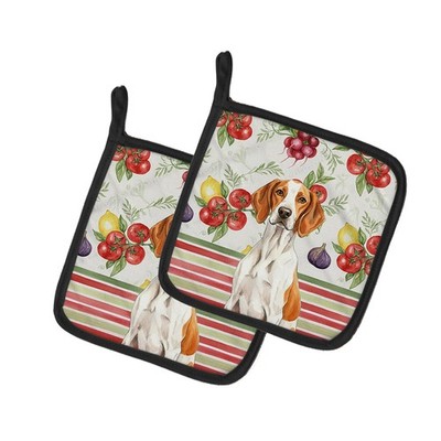 Caroline's Treasures Orange and White Pointer Vegetables Pair of Potholders
