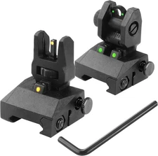 Flip up Sight 2Nd Generation Front and Rear Flip Sights, Mounted on Any Picatinn