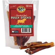 Standard Beef Bully Sticks for Medium Dogs - Long Lasting Dog Chews for Aggre...