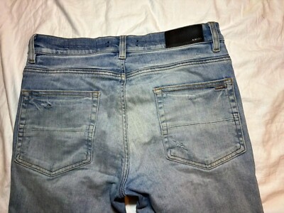 Jean Amiri Délavé Bleu Clair, Taille 30, Coupe Skinny - Occasion Très Bon état