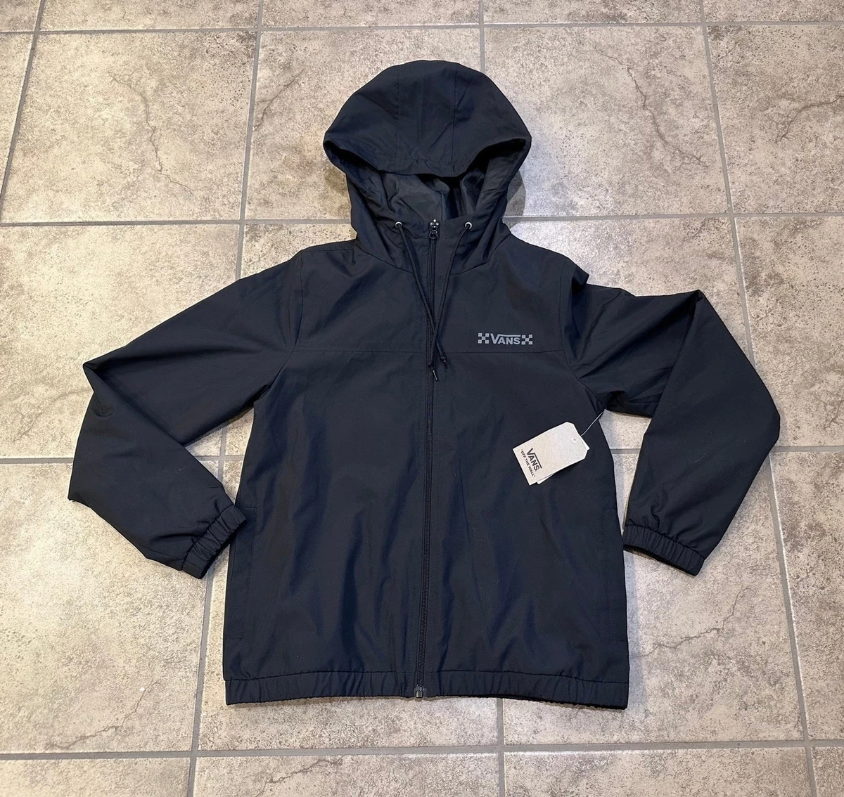 VANS Black Hooded Windbreaker Jacket | eBay