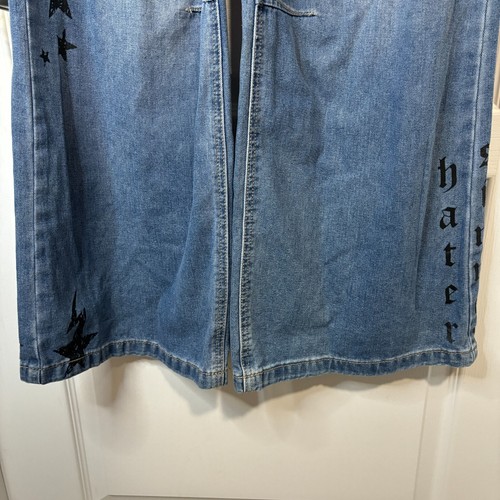 Playboy Women's Trendy Graphic Y2K Denim Baggy Blue Jeans, Size 7 NWT - Picture 4 of 9