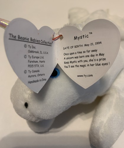 Unicorn Mystic Iridescent Horn beanie baby ty Original tag White Stuffed Animal - Picture 5 of 12