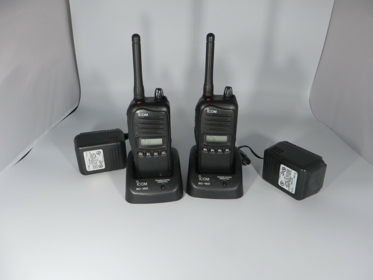Lot of 2 ICOM IC-F4021S 400-470 MHz UHF 4W Two Way Radios w/Batt