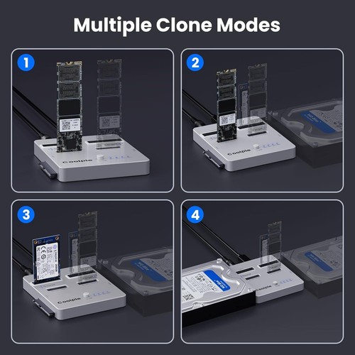 SSD Duplicator NVME/SATA SSD Cloner for M.2 NVME/SATA 3.5'' HDD 2.5''SSD/HDD - Afbeelding 6 van 9