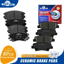 Front & Rear Ceramic Brake Pads For 2009 2010 Hyundai Sonata 2010-2013 Kia Soul