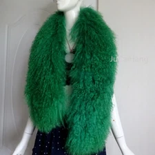 Women's Mongolian Sheep Fur Scarf Long Fur Collar Wool Fur Shawl  -Customize