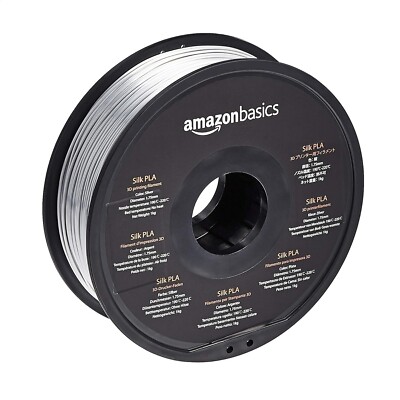 Amazon Basics PLA 3D Printing Filament | ABS I1.75mm I 1kg Spool | Silver
