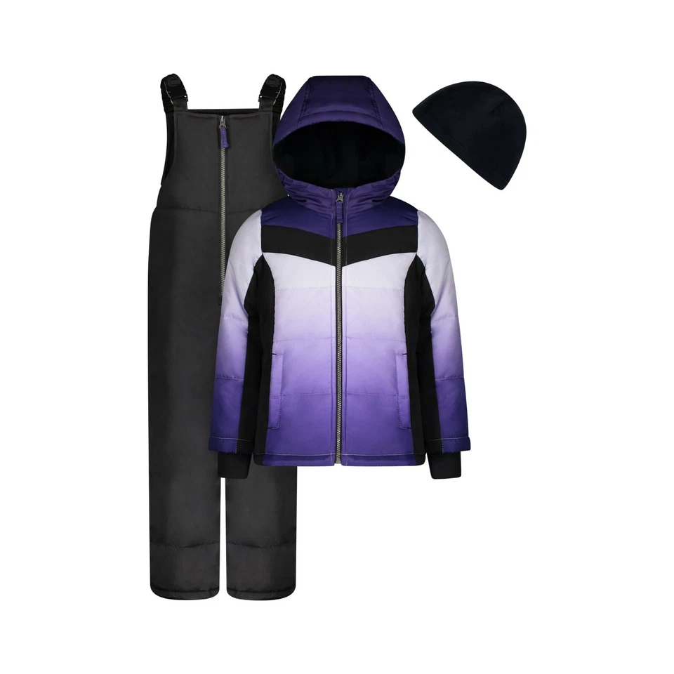 Weather Tamer Niñas 3 Piezas Ombre Dip Dye Babero Traje de Nieve y Pantalón de Nieve Conjunto Nuevo con Etiquetas Foto 2 de 4