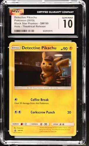 Pokemon CGC 10 Detective Pikachu SM190 Holo Black Star Promo Gem Mint