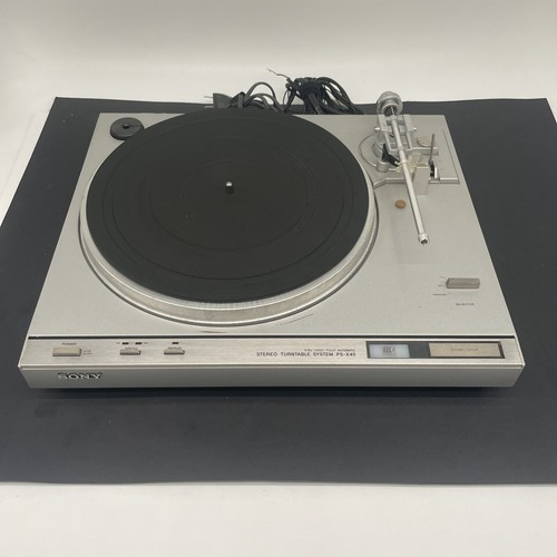 Sony PS-X45 XTAL-Lock giradischi completamente automatico vintage argento TESTATO FUNZIONANTE LEGGI