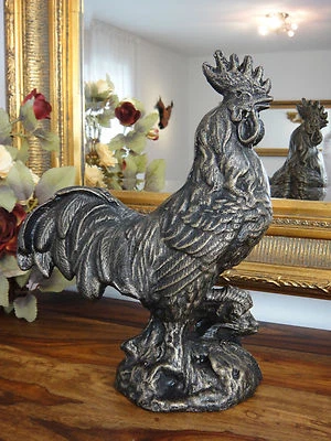 Gallo Gockel hierro fundido figura escultura estatua figura de jardín casa de campo decoración hierro NUEVO