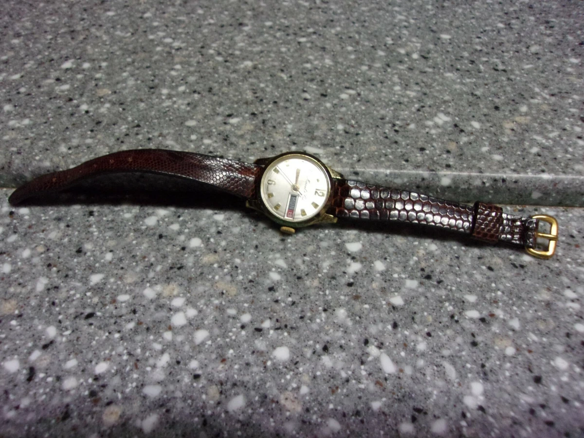 H510 Vintage wrist watch 1 2 R genuine lizard MARCEL LIE swiss