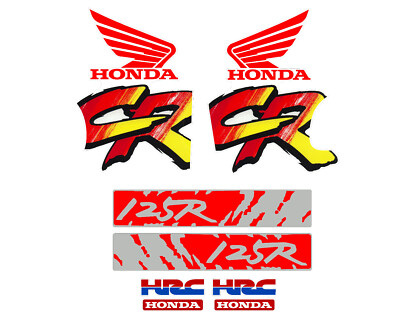 Decal set for 1991 Honda CR125 motorcycle, shrouds, fenders & swingarm CR 125