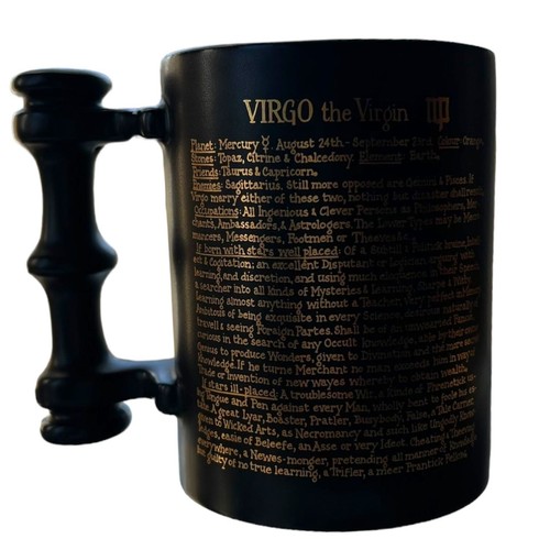 Portmeiron Pottery Zodiac by John Cuffley Virgo the Virgin Gold Black Mug - Picture 13 of 15
