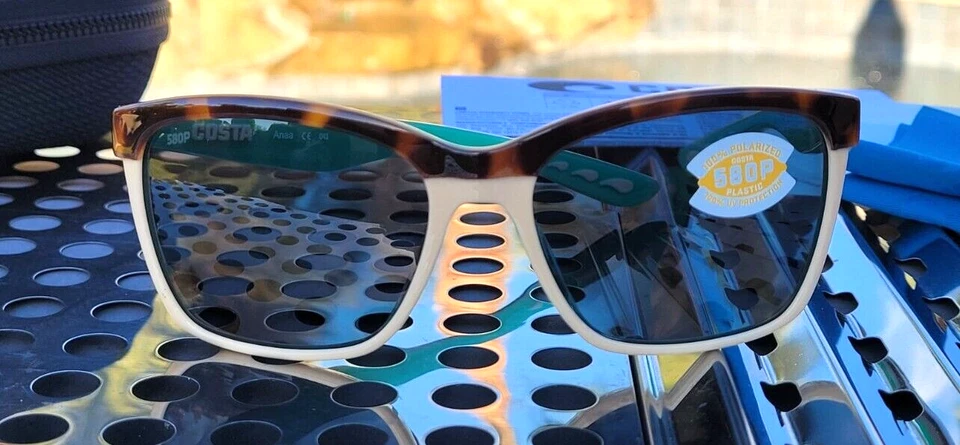 Nuevas Gafas de Sol Costa del Mar ANAA Retro Tort/Crema/Como Nuevas con 580p Gris Polarizado Foto 2 de 4