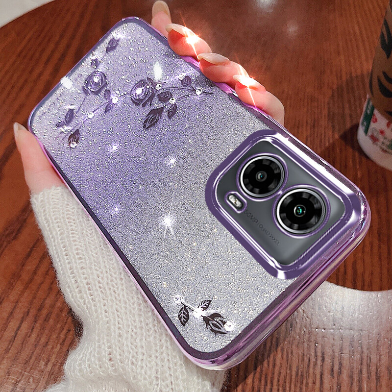 For Motorola Edge 50 Fusion, Phone Case Luxury Bling Glitter Clear Soft Cover