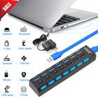 7 Port USB 3.0 Multi High Speed HUB Splitter Expansion Desktop Laptop PC Max OS