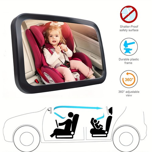Baby Car Mirror For Back Seat Adjustable Detachable Wide View Child Safety - Picture 9 of 12