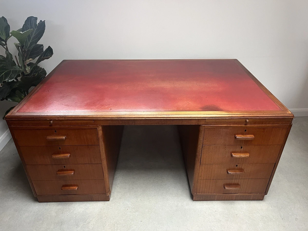 Impressive Large Art Deco Twin Pedestal Mahogany Senior Management