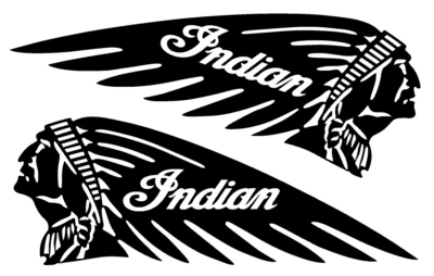 2 x INDIAN MOTORCYCLE Tank Aufkleber 260 x 95 mm • Sticker • Warbonnet • Chief