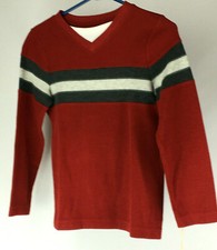 Urban Pipeline Boy's Red White Gray Cotton Pullover Sweater - Size Small