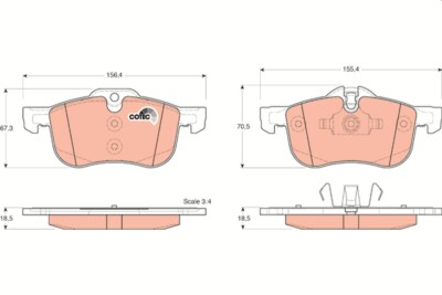 TRW GDB1374 brake pad set, disc brake for MG, MG (SAIC), ROEWE (SAIC), ROVER