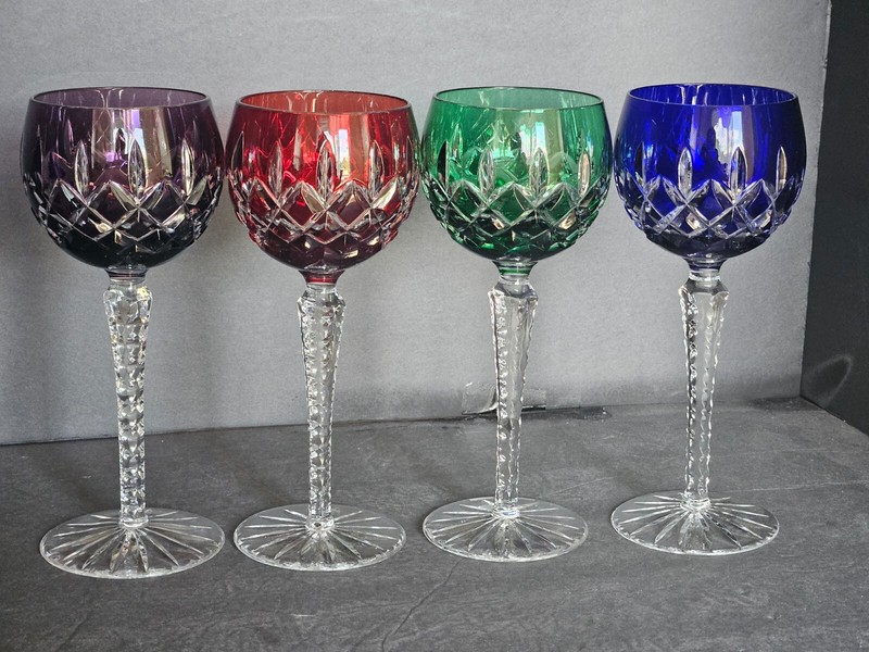 Set Of 4 Ajka Arabella Wine Hock Glasses