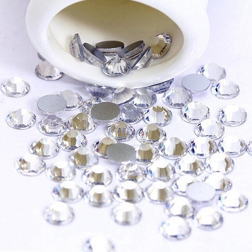 1440pcs Clear Glitter Nail Art Rhinestones Flatback Crystal Gem Nails Decoration - Picture 3 of 11