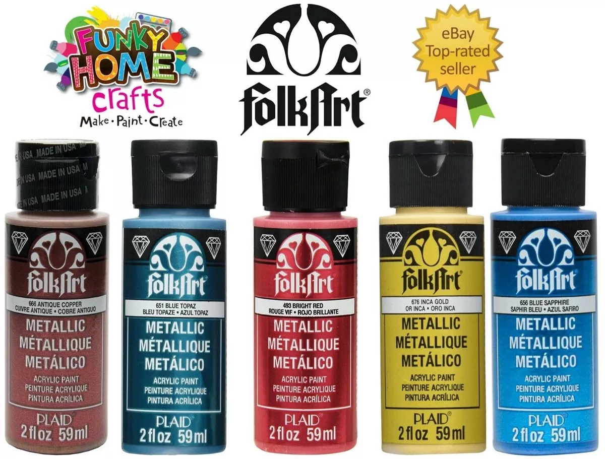 FolkArt METALLIC acrylic crafters paint - 2oz 59ml Quality Metallic Paint