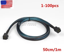 MINI SAS SFF-8643 to SFF-8643 Server 12G Array Card Data Cable, 1-to-1, 50cm/1M