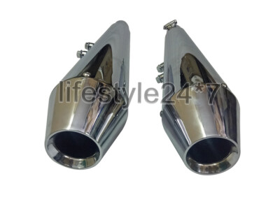 Royal Enfield GT And Interceptor 650cc AEW TE 101 Black Exhaust Silencer Pair