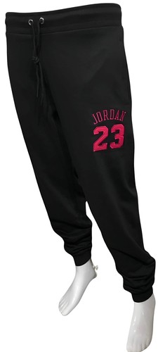 ^23^ (BLACK-HOT PINK) (REMIX) JOGGER SWEATPANTS (CUT & SEW) (UNISEX) - Picture 3 of 11