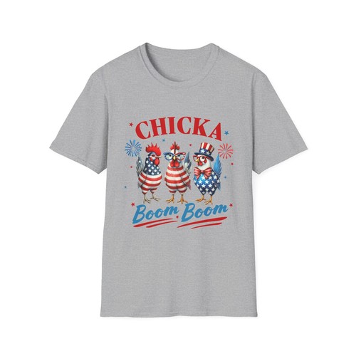 Patriotic Chicka T-Shirt, Unisex Softstyle Tee, 4th of July Shirt, Funny - Picture 10 of 33