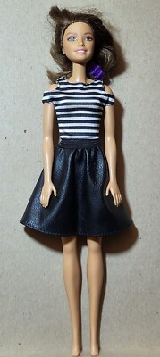 Barbie Teresa Doll Brunette Dress fox leather for OOAK C274