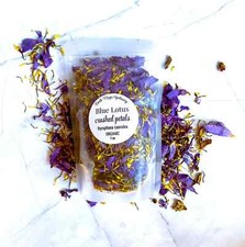 Organic Blue Lotus Tea Nymphaea Caerulea Crushed Petals, 1/4oz, 1/2oz, 1oz, 2oz