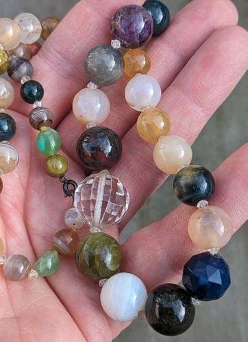 Scottish Antique Agate Specimen Hardstone Pebble necklace c1900 -Beautiful beads - Picture 4 of 8