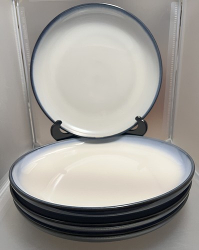 Sango Concepts Eggplant 4942 Set of 4 Dinner Plates 11" Blue / White