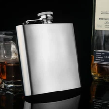12oz Portable Stainless Steel Alcohol Pocket Flask Whiskey Stoup with Funnel